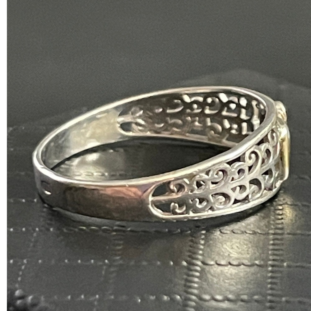 Vintage Sterling Silver Elephant Ring Filigree Band Two Tone Boho 925 Size 10 - Picture 3 of 10